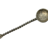 Australian Edward VII Sterling Silver Coin Mustard Spoon Antique 1910