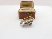 Sterling Silver Wheelbarrow Charm Pendant Vintage c1970