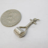 Sterling Silver Lawn Heavy Roller Charm Pendant Vintage c1970