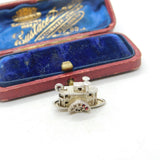 Sterling Silver Victorian Paddle Boat Charm Pendant Vintage c1970