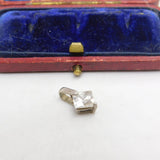 Sterling Silver Diamond Paste Drop Charm Pendant Vintage c1970