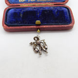 Sterling Silver Farmer with Baskets Charm Pendant Vintage c1970
