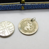 Sterling Silver 5 Centimes Belgium Charm Pendant 1862
