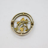 Scottish Sterling Silver Gilt Ola Gorie Art Nouveau Style Brooch Vintage c1970's