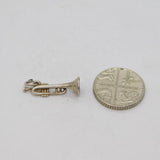 Sterling Silver Trumpet Musical Instrument Charm Pendant Vintage c1970s