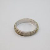 Sterling Silver Pave Set CZ Eternity Band Dress Ring Modern c1990 Size U 1/2