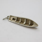 Sterling Silver Canoe Boat Charm Pendant Vintage c1970