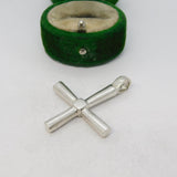 Sterling Silver Modernist Cross Charm Pendant Vintage c1970
