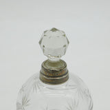 Sterling Silver Rim & Cut Glass Star Pattern Perfume Bottle Antique 1913 Deco