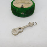 Sterling Silver Guitar Musical Charm Pendant Vintage c1970