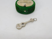 Sterling Silver Guitar Musical Charm Pendant Vintage c1970