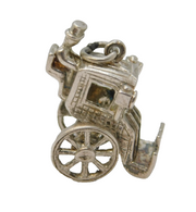 Sterling Silver Traditional Carriage Charm Pendant Vintage c1970s