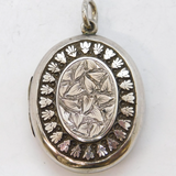 Victorian Aesthetic Movement Sterling Silver Floral Sweetheart Locket Antique