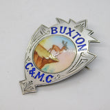 Edwardian Sterling Silver Enamel Buxton Car & Motor Club Brooch Antique