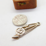 Sterling Silver Rennie Mackintosh Floral Drop Charm Pendant Vintage c1970