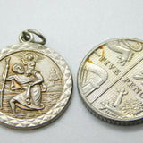Sterling Silver Nuvo St Christopher Charm Pendant Vintage c1970