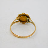 Victorian 9ct Gold, Emerald & Opal Floral Cluster Ring Antique 1871 Birmingham