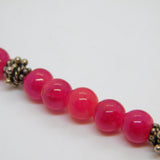 Sterling Silver & Beaded Red Hardstone Dress Necklace Vintage c1980