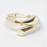 Sterling Silver Crossover Split Band Ring Vintage c1970 Size K