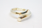 Sterling Silver Crossover Split Band Ring Vintage c1970 Size K