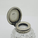 Victorian Sterling Silver & Cut Glass Ink Pot Antique 1894 London