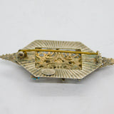 Scottish Sterling Silver Blue Paste Floral Statement Brooch Pin Vintage c1950