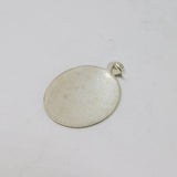 Sterling Silver Flat Oval Dog-Tag Style Charm Pendant Vintage c1970