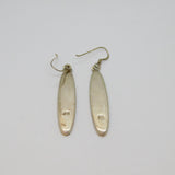 Pair of Sterling Silver Blue & Pink Dyed Shell Long Drop Earrings Modern c1990