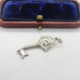 Sterling Silver 21st Birthday Key Charm Pendant Vintage c1970