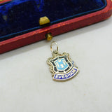 Sterling Silver and Coloured Enamel Travel Shield 'Evesham' Charm Vintage c1970