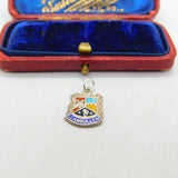 Sterling Silver & Enamel Llangollen Wales Charm Pendant Vintage c1970