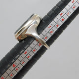 Sterling Silver Chunky Faceted Haematite Cocktail Ring Vintage c1970 Size P 1/2