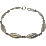 Sterling Silver & Diamond Set Modernist Panel Bracelet Vintage c1990s