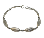 Sterling Silver & Diamond Set Modernist Panel Bracelet Vintage c1990s