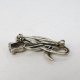 Sterling Silver & Paste Set Rose Flower Brooch Pin Vintage c1970