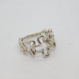 Sterling Silver Open Floral Design Studio Ring Contemporary c2000 Size L 1/2