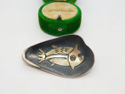 Peruvian Sterling Silver Ancient Fish Form Absract Brooch Vintage c1970 Chavez