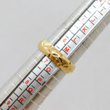 Sterling Silver Gilt Floral Pattern Wedding Band Ring Modern c1990 Size N