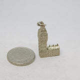 Sterling Silver Big Ben Charm Pendant Vintage c1970