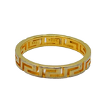 Sterling Silver Gilt Greek Key Design Dress Band Ring Vintage c2000 Size N