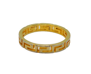 Sterling Silver Gilt Greek Key Design Dress Band Ring Vintage c2000 Size N