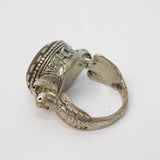 20th Century Ancient Style White Metal Agate Centurion Signet Ring Antique c1920