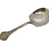 Sterling Silver Celtic Cross Pattern Tea Caddy Spoon Antique 1945 Sheffield