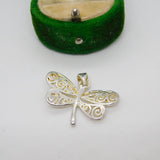Sterling Silver Butterfly Drop Charm Pendant Vintage c1970