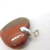 Sterling Silver Agate Heart Drop Charm Pendant Vintage c1970s