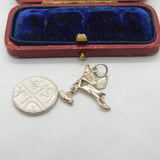 Sterling Silver Stork Delivering Baby Charm Pendant Vintage c1970