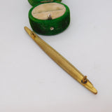 Edwardian Gilt Metal & Guilloche Enamel Rose Flower Brooch Antique c1910