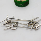 Studio Jewellert Sterling Silver Yellow Enamel Statement Brooch Vintage c1990