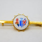 WW1 Period 9ct Gold & Enamel Flags of the Allies Brooch Antique c1914