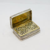 William IV Sterling Silver Floral Pattern Vinaigrette Antique 1832 Birmingham